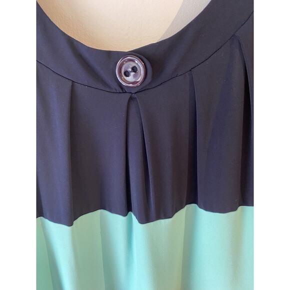 Navy Colorblock 90s Dress SZ 6 Career Office Work Casual Y2k Knee Length - Picture 2 of 9